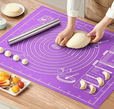 Силіконовий килимок для розкачування тіста Baking Mat 50*70 см Violet