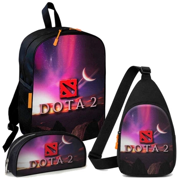 Набір Dota 2 3 в 1: дитячий рюкзак + сумка-слінг + пенал, для хлопчика та дівчинки 7–9 років (6087)