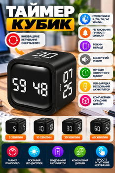 Умный таймер SULVGO Pomodoro Timer кухонный таймер с вращение безшумyый таймер для учебы