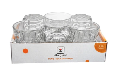 Набор рюмок стеклянных VitaGlass 30 мл, 6 шт (56037V)