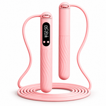 Скоростная скакалка APX 403, 3 м, аккумуляторная USB-C, с счетчиком прыжков и отсчетом времени, шариковые подшипники, розовая