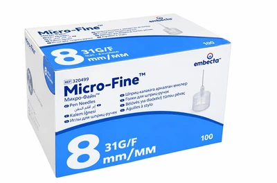 Иглы инсулиновые Микрофайн Ембекта 8мм, Micro-fine Embecta 31G