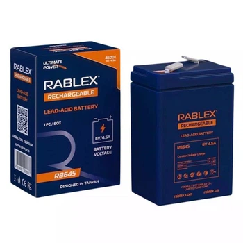 Акумулятор Rablex RB645 6V 4.5Ah Blue свинцево кислотний акумулятор