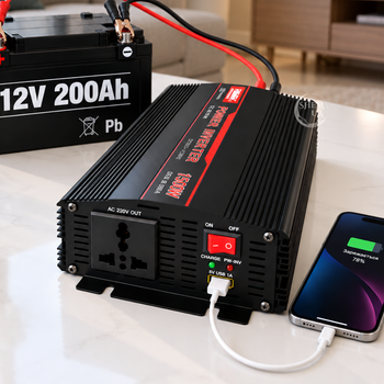 Перетворювач напруги UKC 1300W 12В–230В, інвертор для резервного живлення техніки та освітлення від акумулятора 12В із заряджанням АКБ, USB виходом і розеткою, реальна потужність номінальна 800Вт, пікова 1600Вт, UPS-1300A