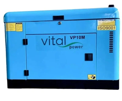 Дизельный Генератор Vital Power VP10T (8 - 10 кВт) + Электростартер + Закрытый Корпус