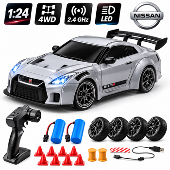 Машинка для дрифту на радіокеруванні Nissan GTR 1:24 20+ км/год 4WD / Машинка на пульті керування Ніссан Нісан