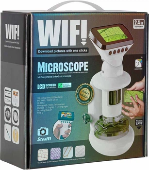 Цифровий мікроскоп KIK з РК-екраном Wi-Fi USB 200x–1000x з аксесуарами (5903039769410)