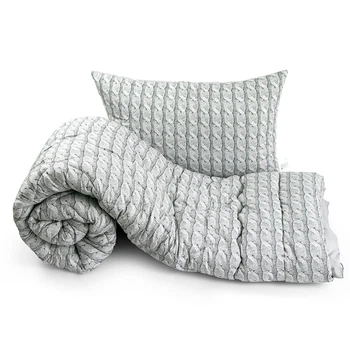 Набор одеяло с подушкой Руно - Grey Braid серый полуторный 140х205+50х70 см всесезонный 300 гр/м2 (29269)