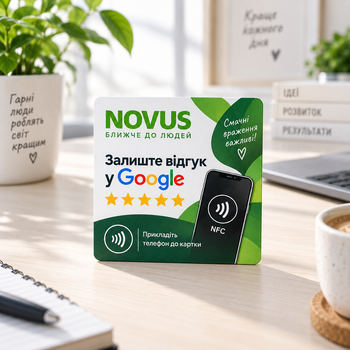 Табличка NFC CARD Branded 10x10 см для отзывов Google