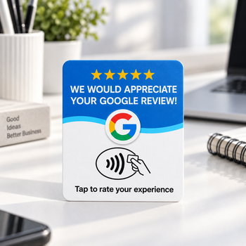 Табличка NFC CARD Review для отзывов Google 10x10 см
