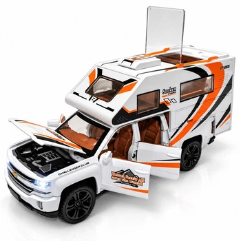 Машинка автодом на колесах Chevrolet Silverado 20 см игрушка моделька металлическая со светом и звуком (7759581)