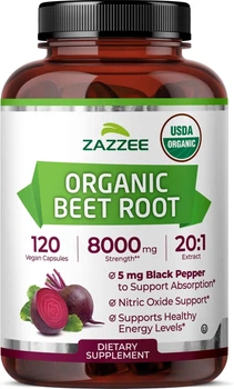 Добавка премиум-класса поддержка оксида азота Zazzee Organic Beet Root 120 капсул