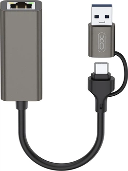 Hub USB-C XO HUB018 USB-C/USB-A to RJ45 (6920680861682)