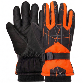 Чоловічі гірськолижні рукавички для лиж і сноуборда SP-Sport Snow Gloves 7690 розмір L Black-Orange