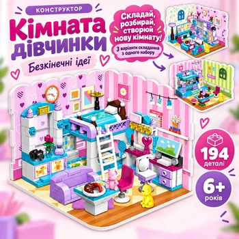 Дитячий конструктор для дівчинки 3в1 Qman 4801 3в1 196 деталей дитячі конструктори для дівчаток (9203)