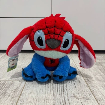 Мягкая плюшевая игрушка Стич Человек-паук (Stitch Spider-Man) Marvel/Disney, красная