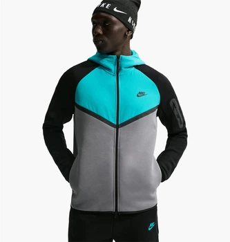 Кофта мужская Nike Tech Fleece Windrunner Full-Zip Grey/Turquoise L IH4302-084