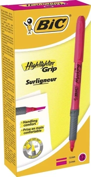 Набор текстовых маркеров Bic Highlighter Grip 12 шт Розовых (811934) (0070330312548)