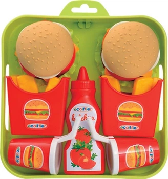 Zestaw do zabawy Ecoiffier Szef kuchni z hamburgerem na tacy 957 (3280250009573)