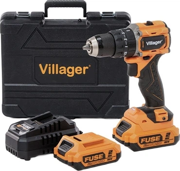 Акумуляторний ударний дриль-шурупокрут Villager FUSE VLP 5121-2BSC 18 В 2 x 2,0 А·год безщітковий 60 Нм (8605032638225)