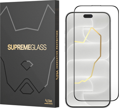 Защитное стекло для смартфона Apple iPhone 18 Pro iLera DeLuxe Original Glass 2.0 Black (ILFLDL18PR)