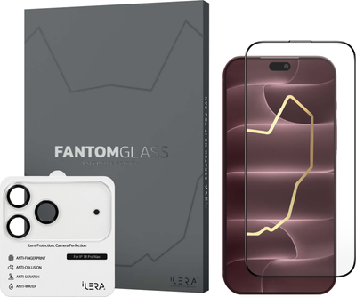 Набор защитного стекла для смартфона Apple iPhone 18 Pro Max iLera Fantom Glass 2.0 Black (ILFANT18PRMX)