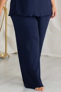 Домашние штаны вискозные Бс028 Синий, 3XL