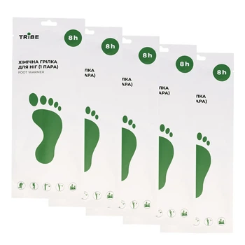 Грілки для ніг Tribe Foot Warmer 23 см одноразові хімічні 5 пар, до 8 годин, 40–60°C (T-LD-0012-S-M)