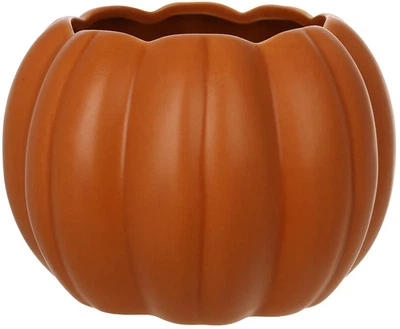 Кашпо керамічне Гарбуз Pumpkin Garden BonaDi набір 2 шт Ø14 см помаранчеве матове