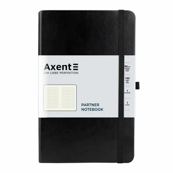 Деловая записная книжка Axent Partner Lux А5 на резинке 96 листов кремовый в клеточку черный (8202-01-A)