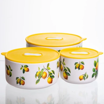 Контейнеры для еды фарфоровые Lemon 9,5/13/15 см Yiwu TS-3P-1