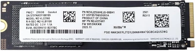 Накопитель SSD M.2 2280 NVMe (PCIe 4.0 x4) 256GB Samsung PM9C1 (MZ-VL82560) TLC R4950MBs W2500MBs бу - Б/У