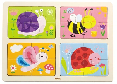 Набор деревянных пазлов Viga Toys Насекомые 4 в 1 (6934510501891)