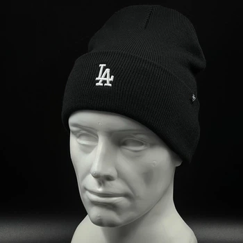 Зимняя черная шапка 47 brand Los Angeles Dodgers B-BRNCK12ACE-BK