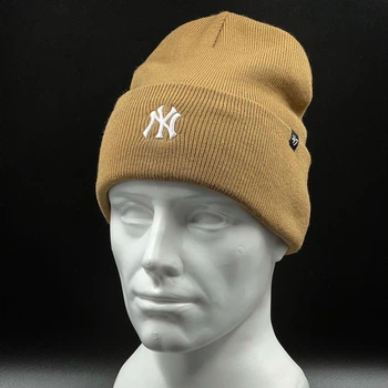 Зимняя бежевая шапка 47 brand New York Yankees B-BRNCK17ACE-QLA