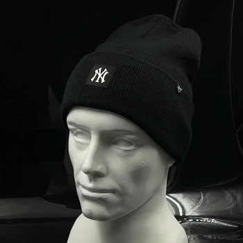 Зимняя черная шапка 47 brand New York Yankees B-CMPTC17ACE-BK
