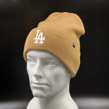 Зимняя бежевая шапка 47 brand Los Angeles Dodgers B-HYMKR12ACE-QL