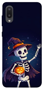 Чехол для Galaxy A02 с принтом Cartoon skeleton