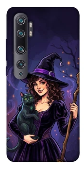 Чехол для Xiaomi Mi Note 10 с принтом Witch and cat