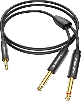 Кабель ZHENWEI Mini Jack 3.5 мм — 2 x Jack 6.35 мм папа-папа, 20 м (ZW-YPX142)