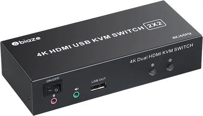 KVM-переключатель Biaze KVM29 2-портовый HDMI 4K при 60 Гц