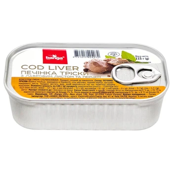 Печінка тріски Banga Cod Liver з лавровим листом та перцем 115 г
