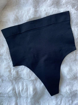 Жіночі безшовні коригуючі трусики-стрінги Primark Seamless Shapewear Thong з високою талією S чорний Т-1115/61