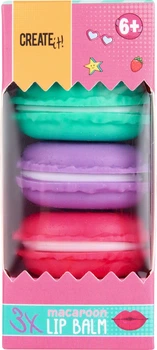 Zestaw balsamów do ust Create It! Cukierkowe makaroniki 3 szt. 84844 (8719668018068)