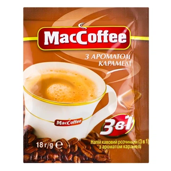 Напиток кофейный MacCoffee 3в1 с ароматом Карамели 20*18 г