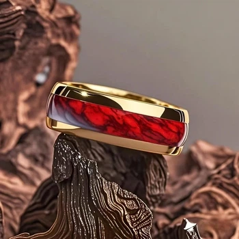 Женское кольцо No brand 2456 красное с золотистым размер 17