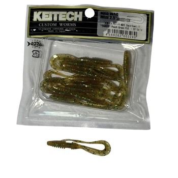 Силікон Keitech Mad Wag Mini 2.5" EA#02 Peach Green FLK. (12 шт/уп),1551.07.44