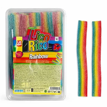 Жевательный мармелад Lico Rico мармеладные ленты радужная пластинки ремешки в сахара 1500 г