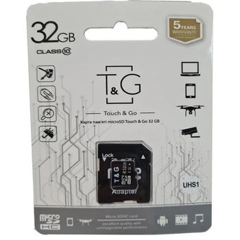 Карта памяти micro-SDHC 32Gb T&G Class 10 + адаптер SD (59697)
