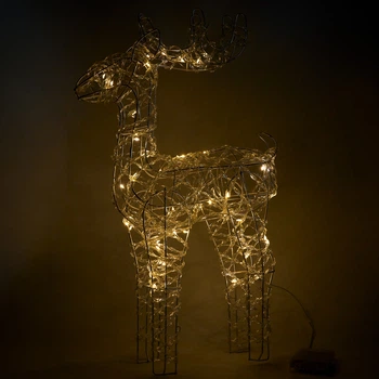 Светодиодная новогодняя декорация — олень, 45x30x10 см, 40 LED, теплый белый свет (803187)
